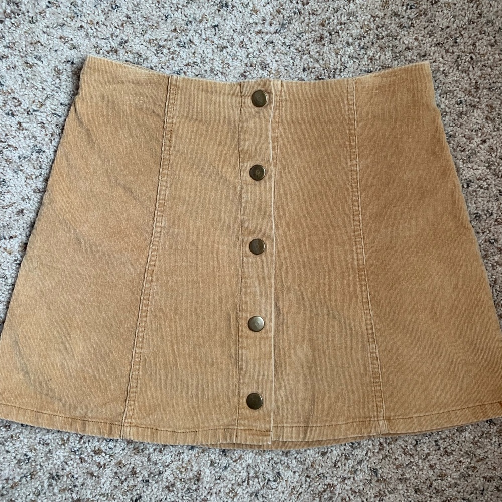 Button up suede skirt